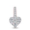 Image 1 : Round Diamond Heart Pendant 1/3 Cttw 10KT Rose Gold