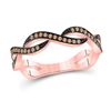 Image 1 : Round Brown Diamond Twist Band Ring 1/5 Cttw 10KT Rose Gold