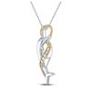 Image 2 : Round Diamond Dolphin Pendant 1/20 Cttw 10KT Two-tone Gold