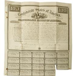 1861 Issue $100 CSA Bond