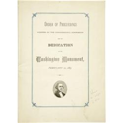 1885 Washington Monument Dedication Program