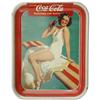 Image 1 : 1939 Coca Cola Serving Tray Girl on Spring Board