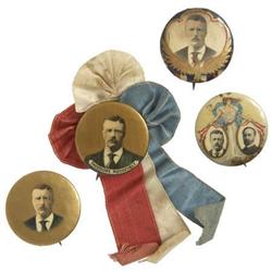 Teddy Roosevelt: Four 1 ¼” Campaign Pins.