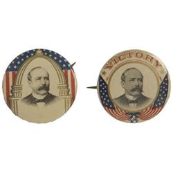 Alton B. Parker: Two Beautiful 1904 1 ¼” Pins.