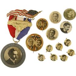 McKinley & Yates: 14 Assorted Campaign Pins.