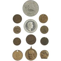 Lot of 12 Presidential and Candidate Medals,