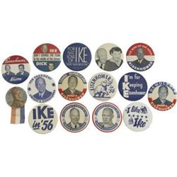 Dwight Eisenhower: Lot of 15 Large Campaign