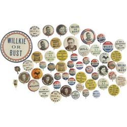 Wendell Willkie, Large Lot of Campaign Buttons