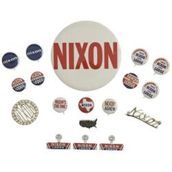 Richard Nixon: Large Lot of 18 Campaign Buttons