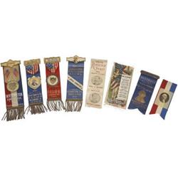 Group of Eight Old Pennsylvania Ribbons.