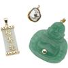 Image 1 : Multi-Stone, Gold Pendant Lot with Chain