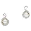 Image 1 : Cultured Pearl, Diamond, White Gold Earrings