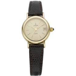 Concord Lady's Gold, Leather Strap Mariner Watch