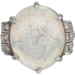 Opal, Diamond, White Gold Ring