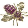 Image 1 : Ruby, Gold Bee Pin