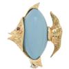 Image 1 : Turquoise, Ruby, Gold Fish Pin