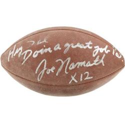 Joe Namath SigneD Football. Dramatic Hall of Fa