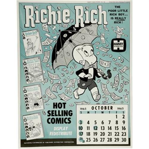 Richie Rich October 1965 Calendar (Harvey Richie Rich October 1965 Calendar (Harvey