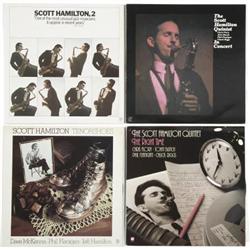 Group Of Four signed Scott Hamilton Jazz LPs