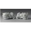 Image 1 : Pair of Chinese carved jade/hardstone lions