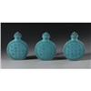 Image 1 : Three faux turquoise flattened snuff bottles