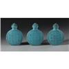 Image 2 : Three faux turquoise flattened snuff bottles