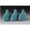 Image 3 : Three faux turquoise flattened snuff bottles