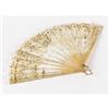 A mother-of-pearl and silk fan