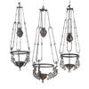 Three Antique Dutch Hanging Oil Lamps Indonesia,