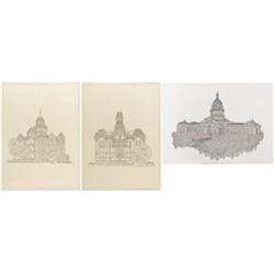 Group of Three L.B. Isleib Drawings