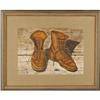 Image 3 : Sandra Stone Watercolor on paper Work Boots