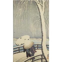 Koryusai Two framed posters of Japanese figures