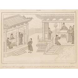 Pair of small Chinese etchings