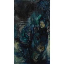 ANDREW DESHONG Oil on canvas Blue Lady