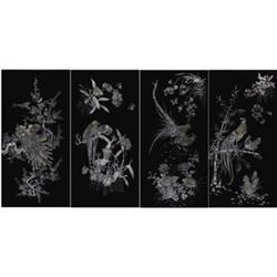 Four Asian Lacquer Panels