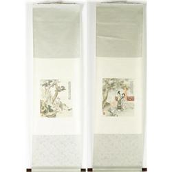 Pair of Chinese scroll paintings