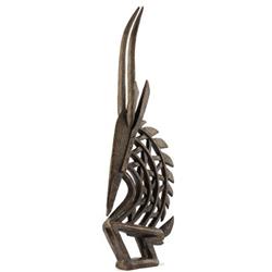 Contemporary African wood sculpture of antelope