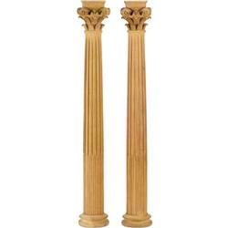 Pair of wooden corinthian columns