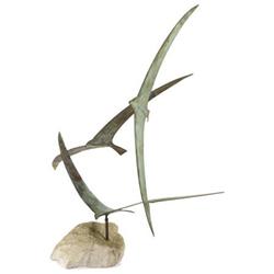 A Contemporary Bronze Sculpture of Birds