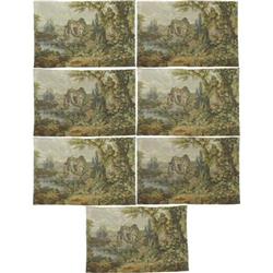 A Group of Seven Woven Tapestry Panels Unknown