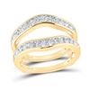Image 1 : Round Diamond Wedding Wrap Ring Guard Enhancer 1 Cttw 14KT Yellow Gold
