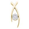 Image 1 : Round Diamond Flower Cluster Pendant 1/4 Cttw 10KT Yellow Gold