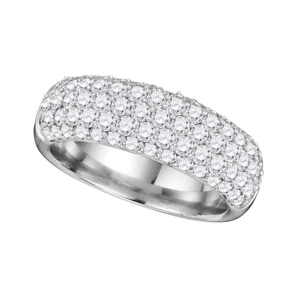 Round Diamond Pave Composite Band Ring 1-5/8 Cttw 14KT White Gold