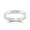 Image 1 : Round Diamond Wedding Single Row Band 1/8 Cttw 14KT White Gold