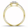 Image 2 : Round Diamond Square Cluster Ring 1/6 Cttw 10KT Yellow Gold