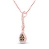 Image 2 : Round Brown Diamond Teardrop Pendant 1/3 Cttw 10KT Rose Gold