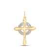 Image 1 : Round Diamond Cross Pendant 1/4 Cttw 10KT Yellow Gold