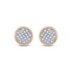 Image 2 : Round Diamond Circle Cluster Earrings 1/10 Cttw 10KT Yellow Gold