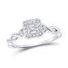 Image 1 : Princess Diamond Square Promise Ring 1/5 Cttw 14KT White Gold