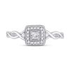 Image 2 : Princess Diamond Square Promise Ring 1/5 Cttw 14KT White Gold